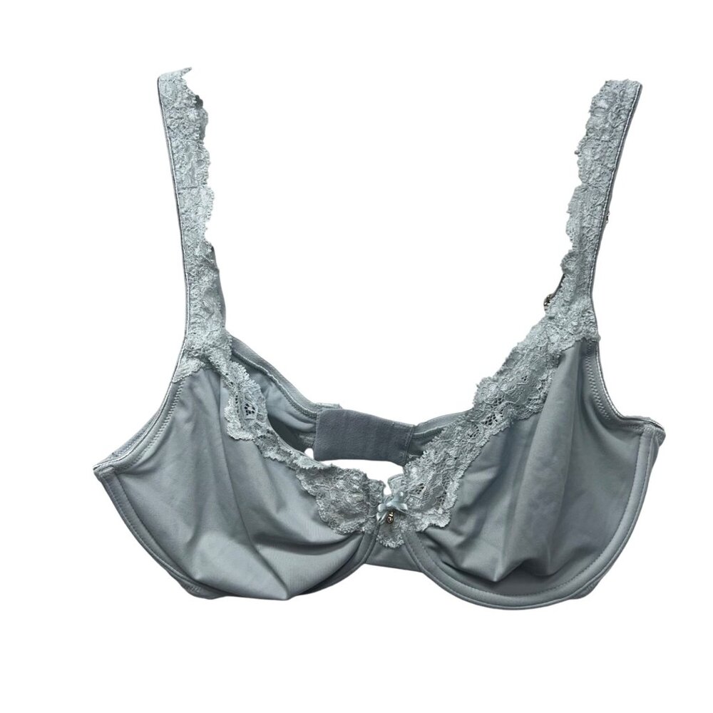 Soma embraceable unlined lace trim bra light blue 34D